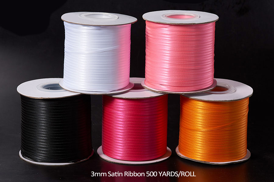 Cinta de satén de 3mm (múltiples colores)