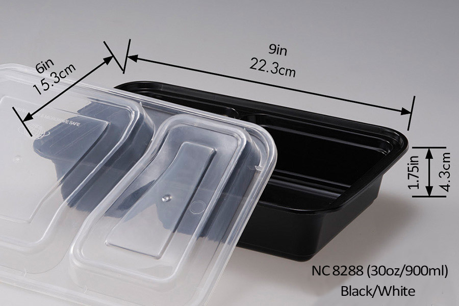 Contenedores de 30oz / 900ml y tapas transparentes