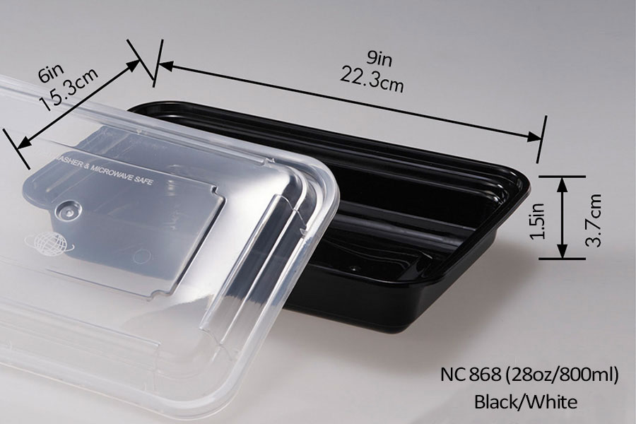 Contenedores de 28oz / 800ml con tapas transparentes