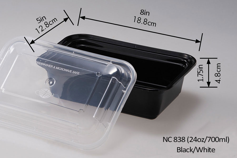 Contenedores de 24oz / 700ml con tapas transparentes