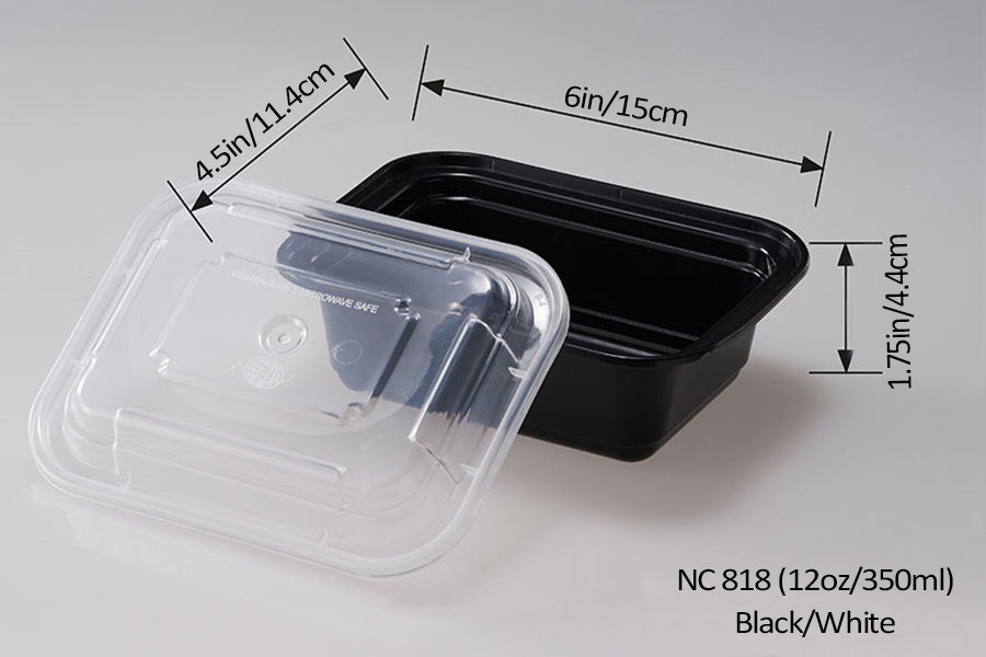 Contenedores de 12oz / 350ml con tapas transparentes
