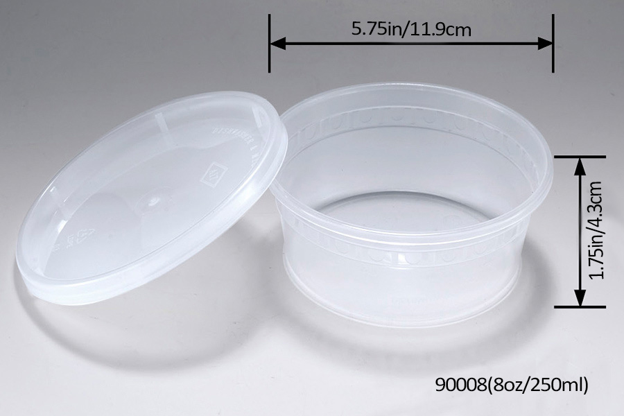 Contenedores Deli transparentes de 8oz / 250ml con tapas