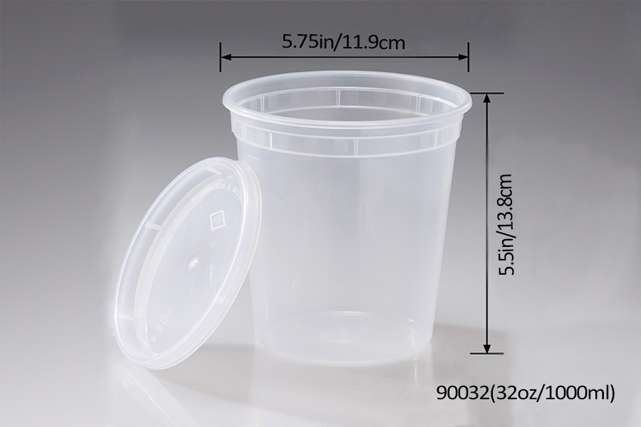 Contenedores Deli transparentes de 32oz/1000ml con tapas