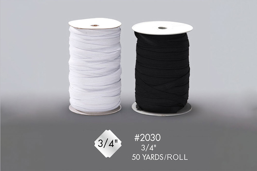 ¾”Elastic (Black/White)